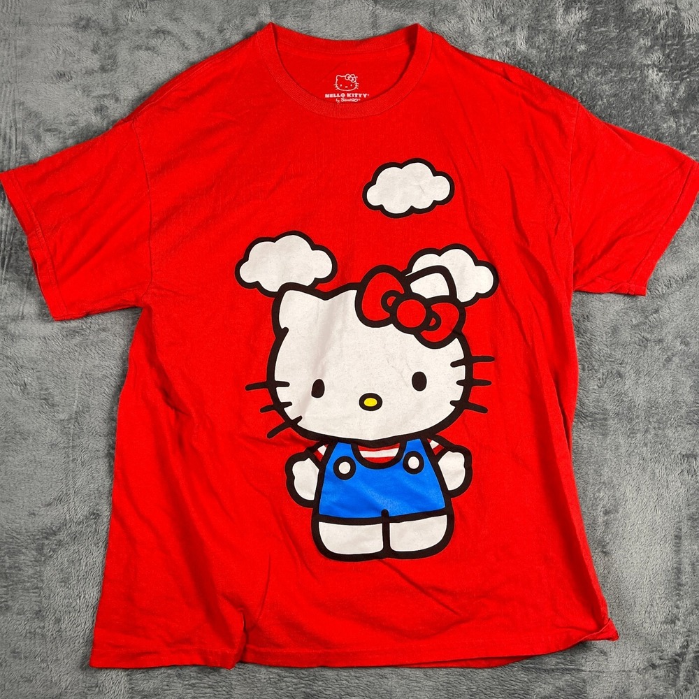 Sanrio Hello Kitty Jumbo Double Sided Boyfriend Fit T Shirt Womens M Red Graphic